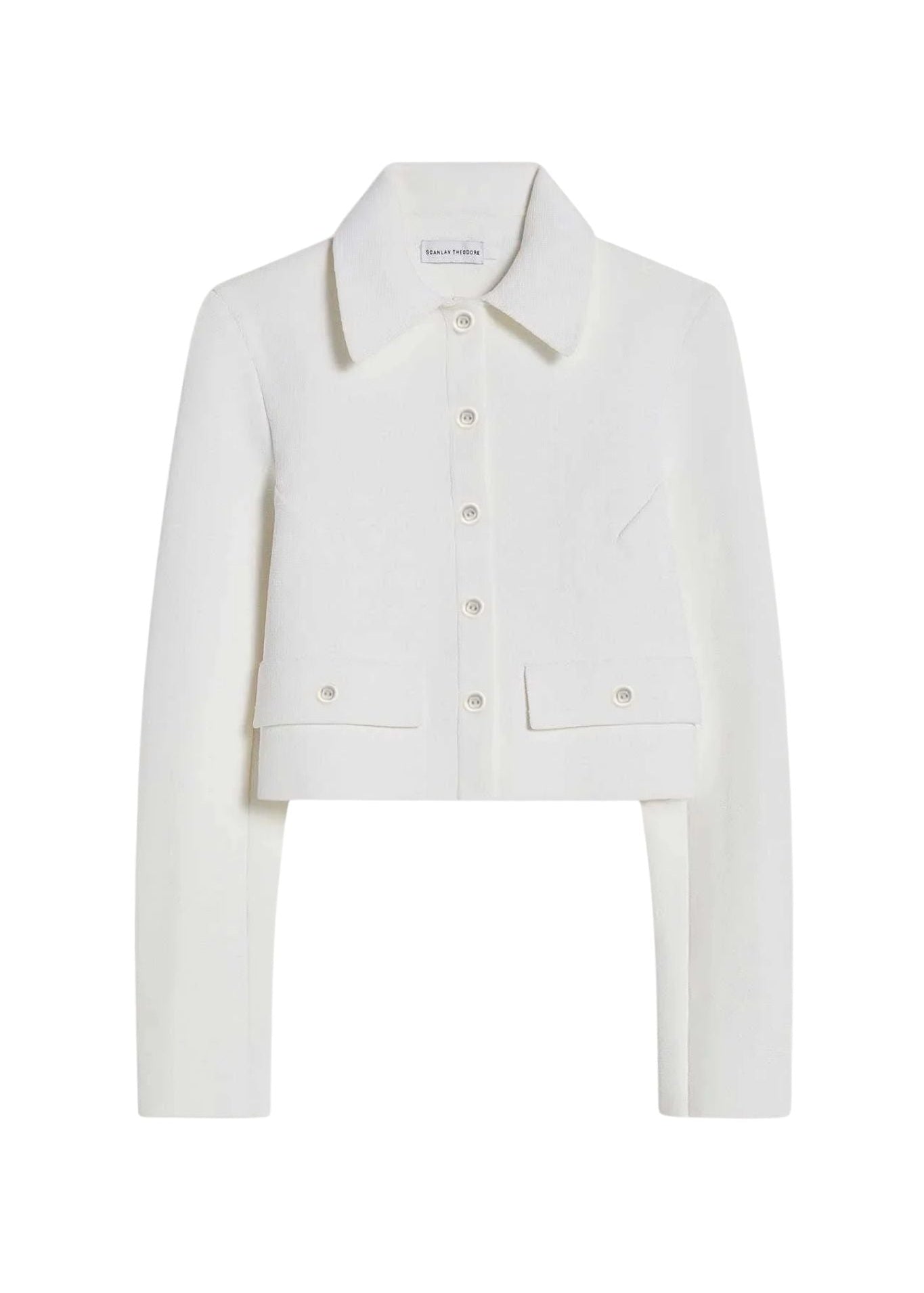 Scanlan Theodore Crepe Knit Crop Button Jacket - Vermillion