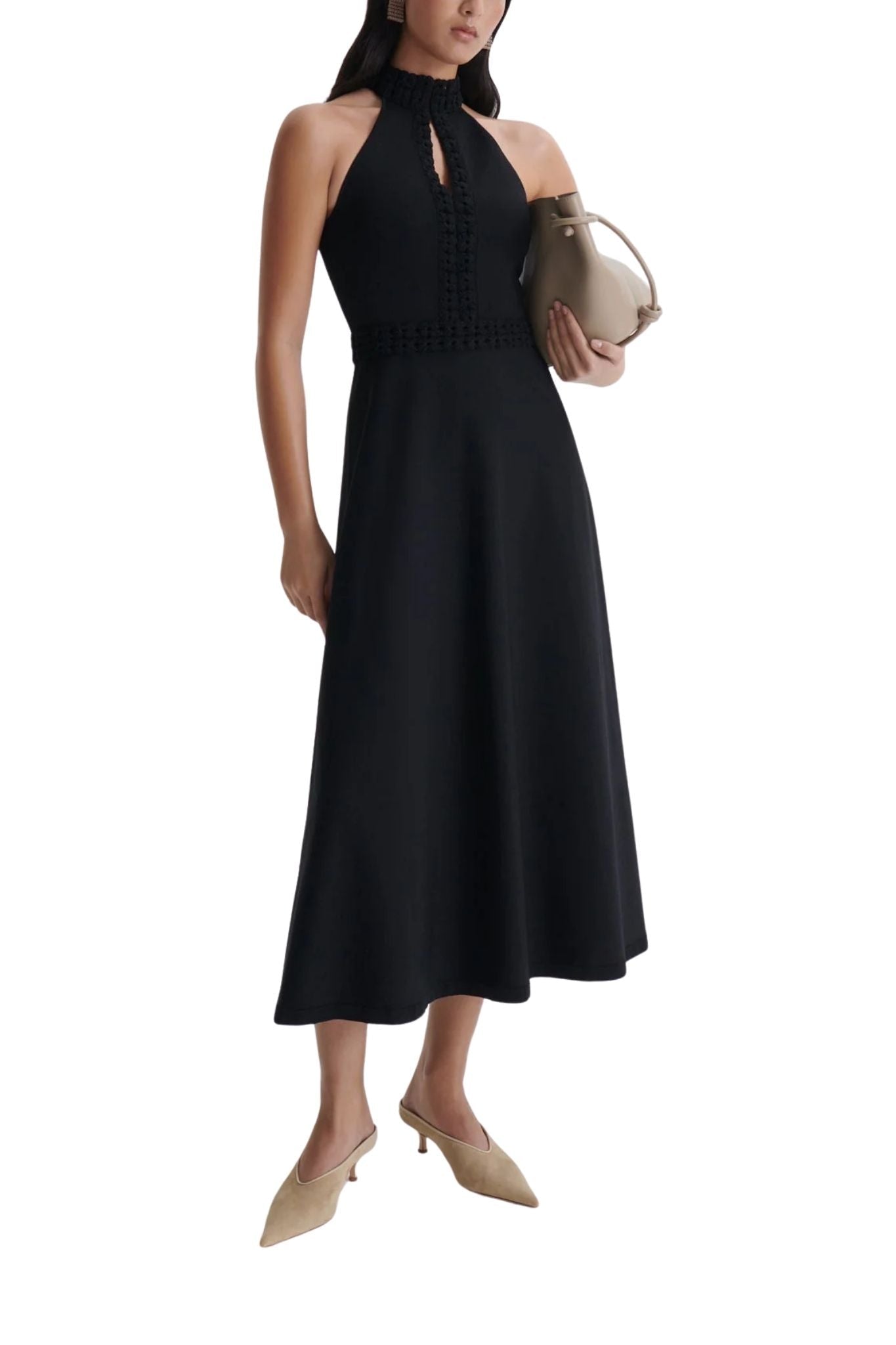 Scanlan Theodore Crepe Knit Daisy Sleeveless Dress - Vermillion