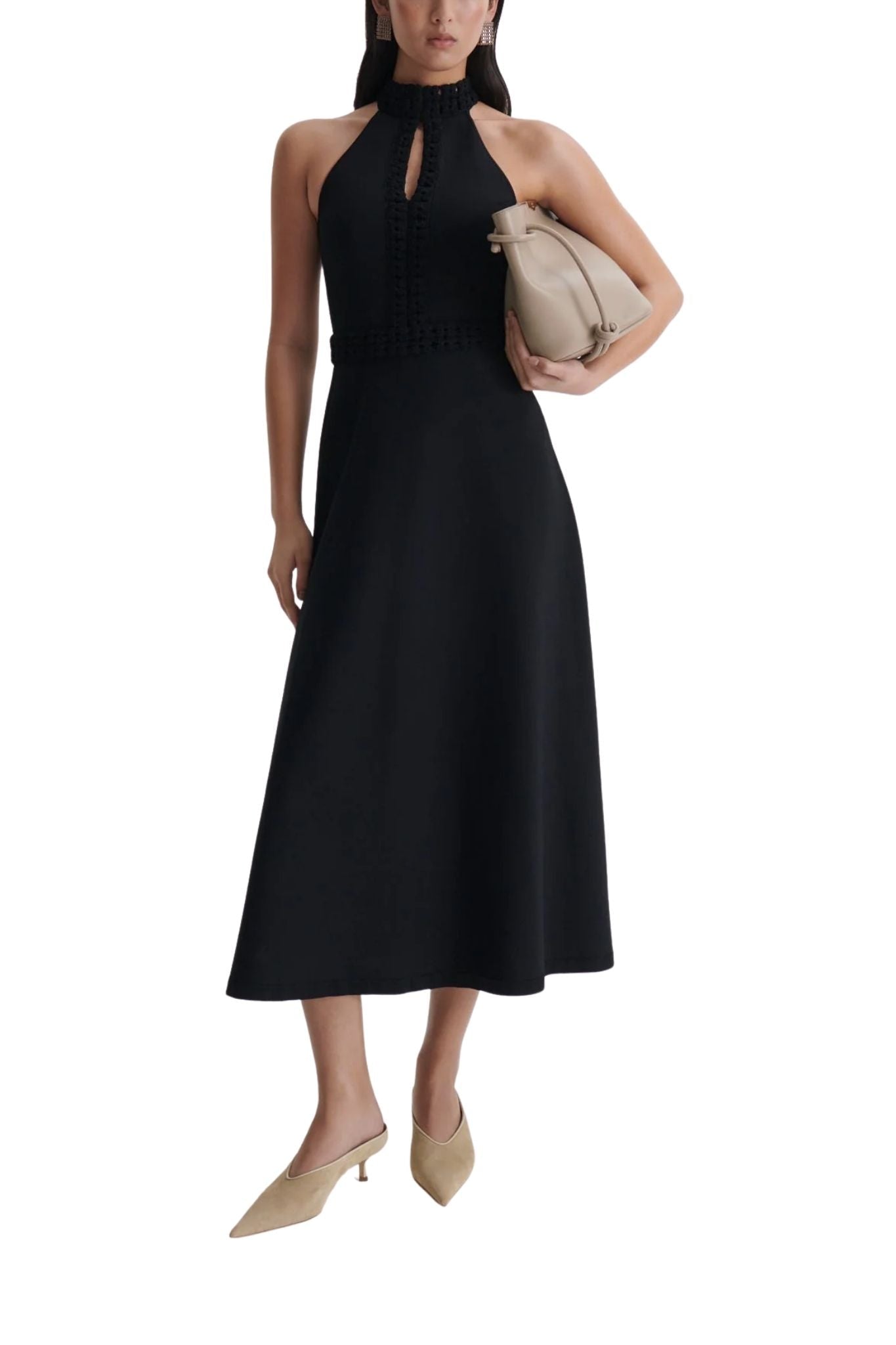 Scanlan Theodore Crepe Knit Daisy Sleeveless Dress - Vermillion