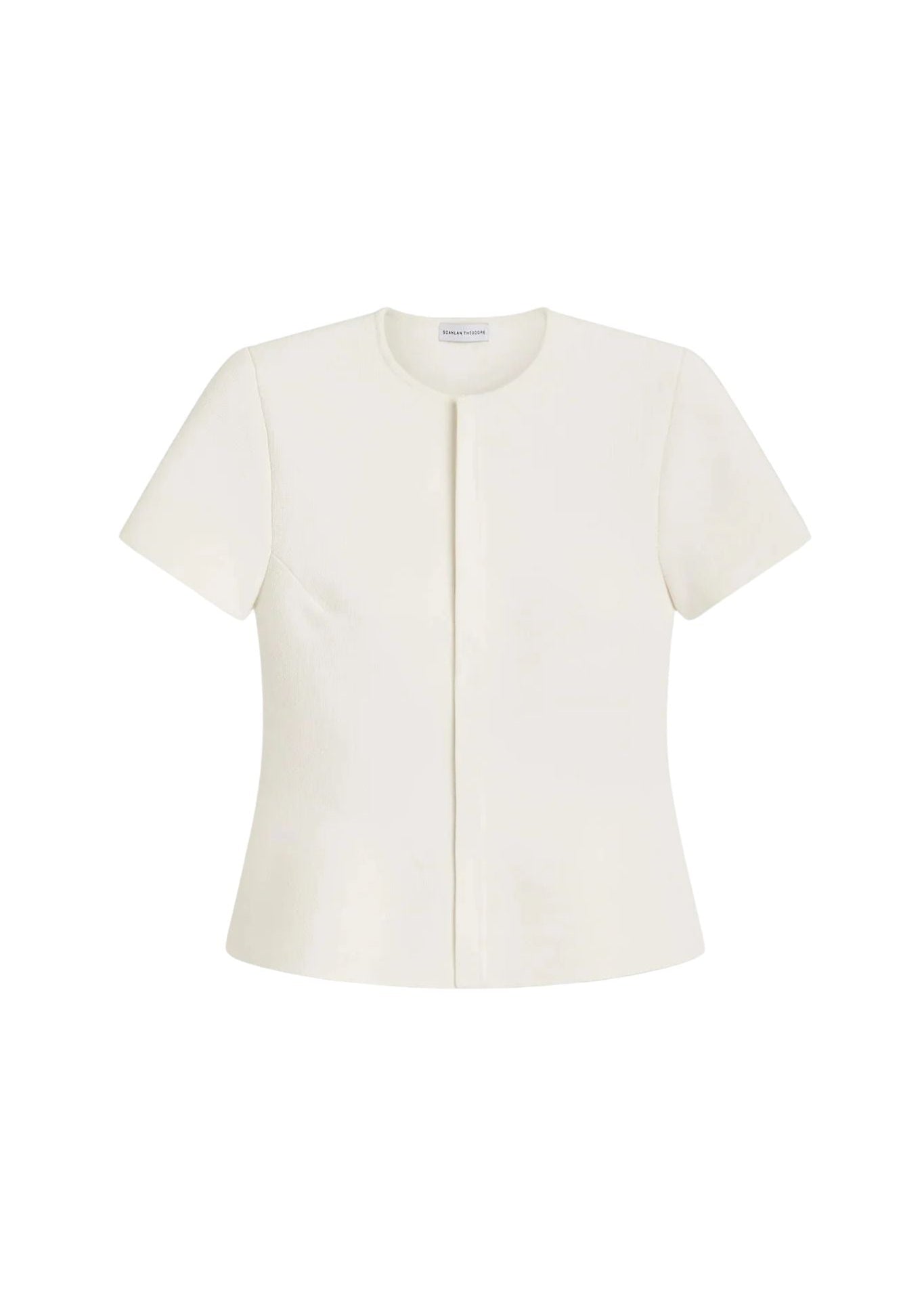 Scanlan Theodore Crepe Knit Short Sleeve Peplum Jacket - Vermillion