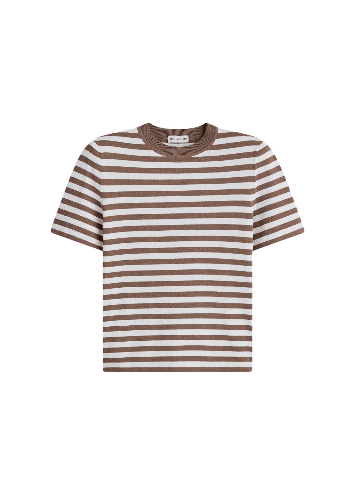 Scanlan Theodore Crepe Knit Stripe T-Shirt - Vermillion