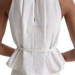 Scanlan Theodore Denim Gather Neck Top - Vermillion