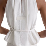 Scanlan Theodore Denim Gather Neck Top - Vermillion