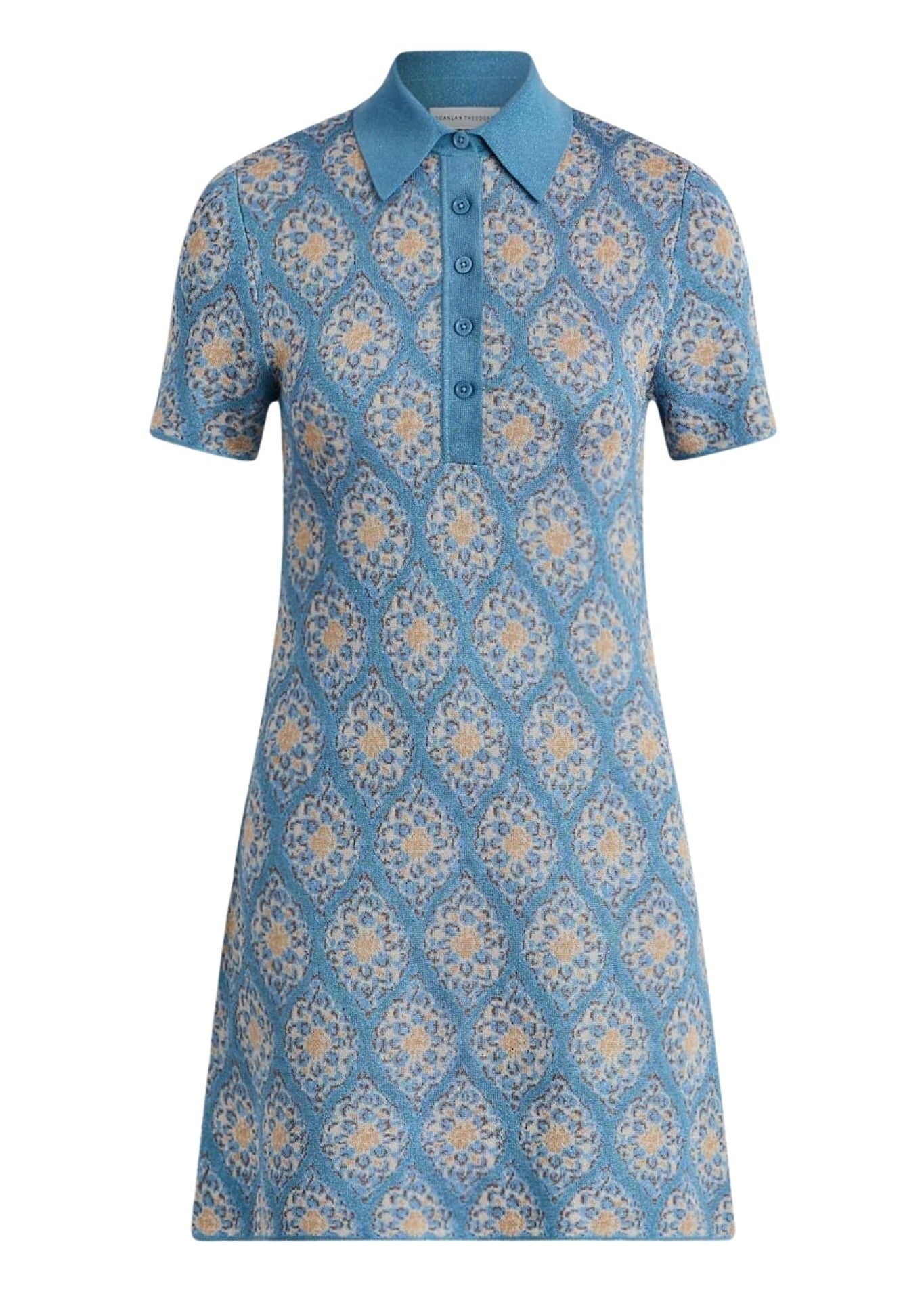 Scanlan Theodore Knit Brocade Shirt Dress - Vermillion