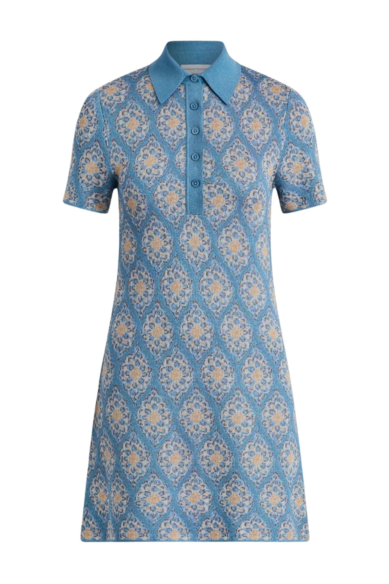 Scanlan Theodore Knit Brocade Shirt Dress - Vermillion
