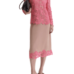 Scanlan Theodore Lace Funnel Neck Blouse - Vermillion