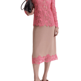 Scanlan Theodore Lace Funnel Neck Blouse - Vermillion