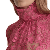 Scanlan Theodore Lace Funnel Neck Blouse - Vermillion