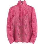 Scanlan Theodore Lace Funnel Neck Blouse - Vermillion