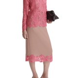 Scanlan Theodore Lace Funnel Neck Blouse - Vermillion