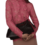 Scanlan Theodore Lace Funnel Neck Blouse - Vermillion