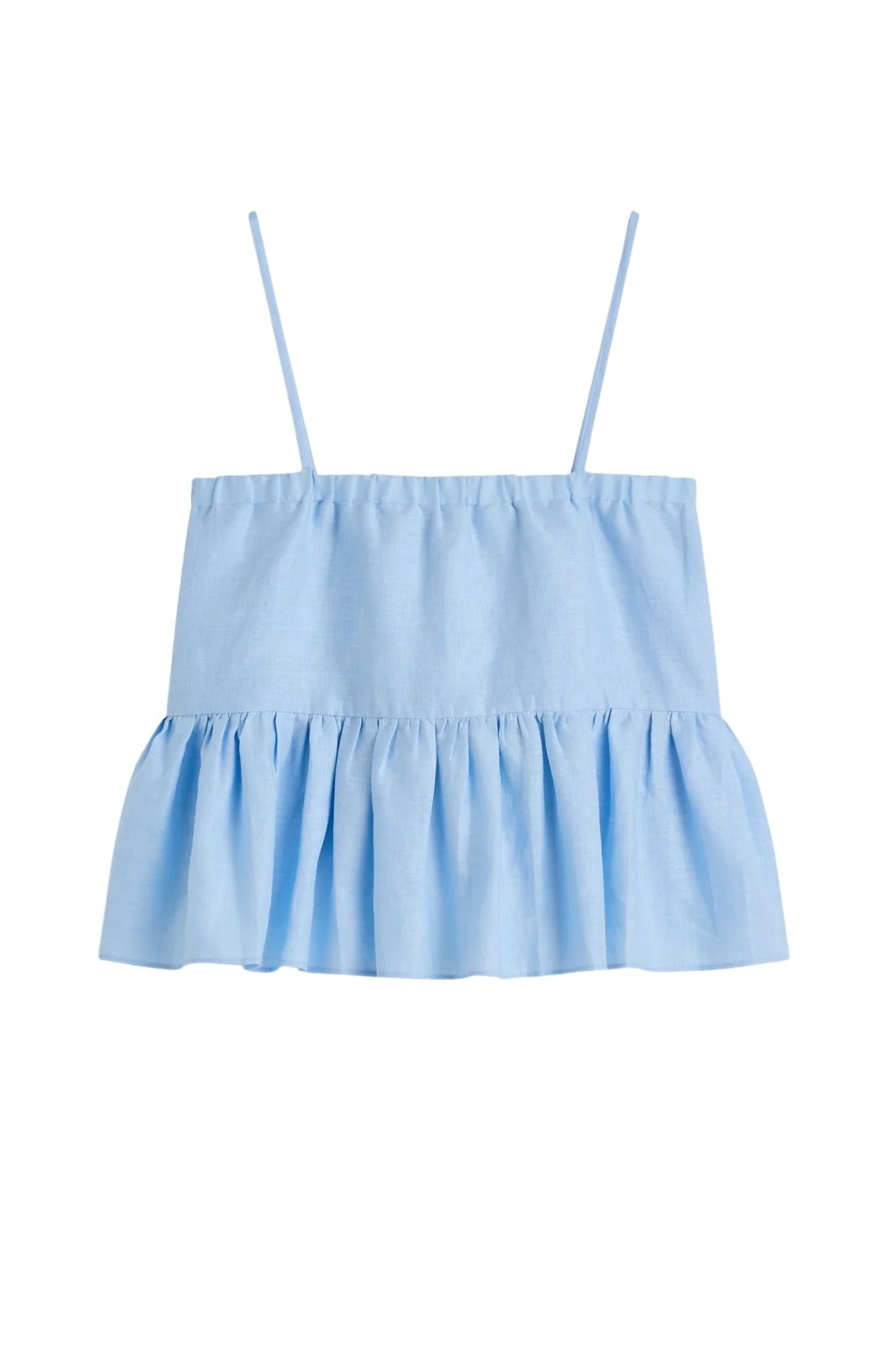 Scanlan Theodore Linen Peplum Top - Vermillion