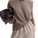 Scanlan Theodore Mercerised Sleeveless T-Shirt - Vermillion