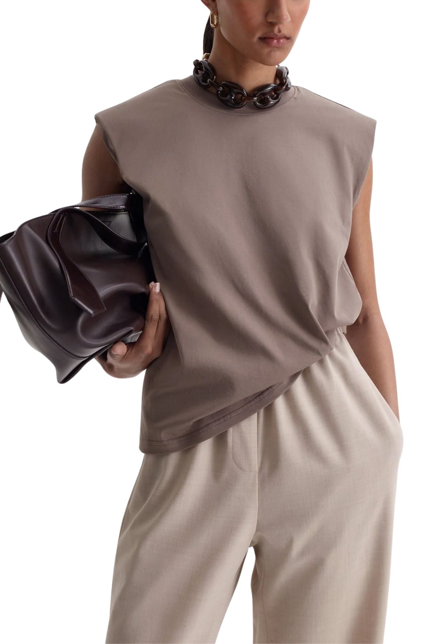 Scanlan Theodore Mercerised Sleeveless T-Shirt - Vermillion