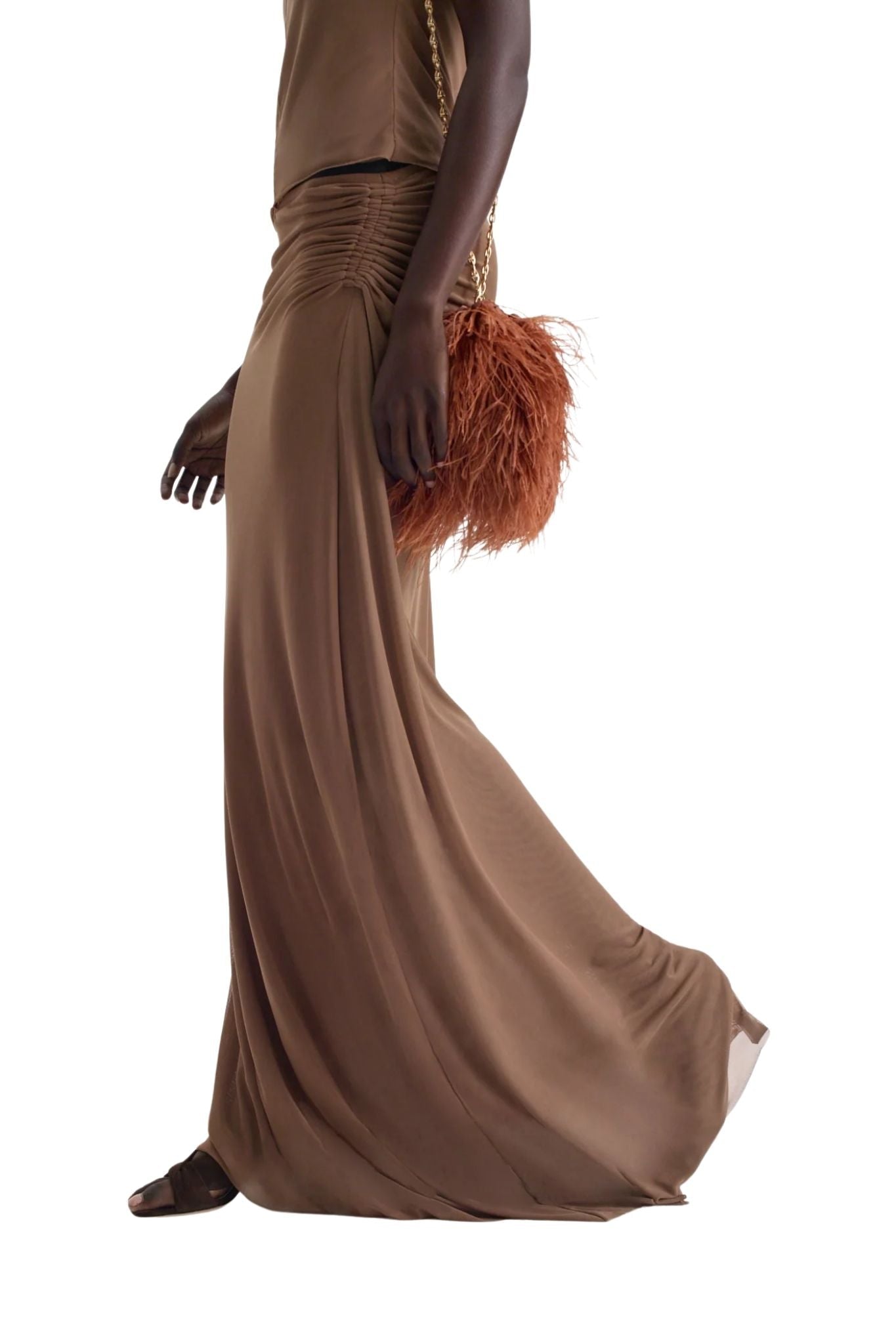 Scanlan Theodore Mesh Draped Skirt - Vermillion