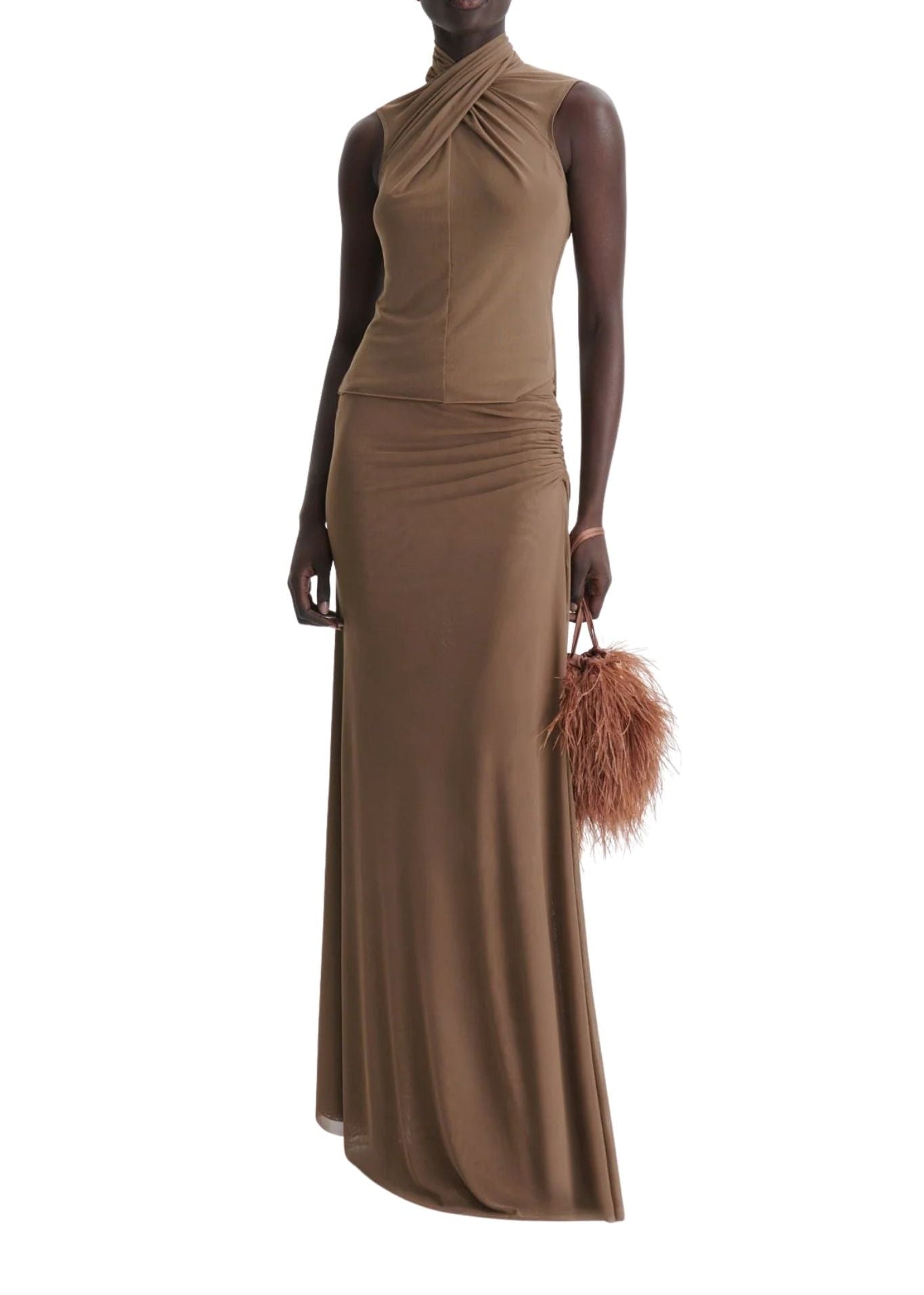 Scanlan Theodore Mesh Draped Skirt - Vermillion