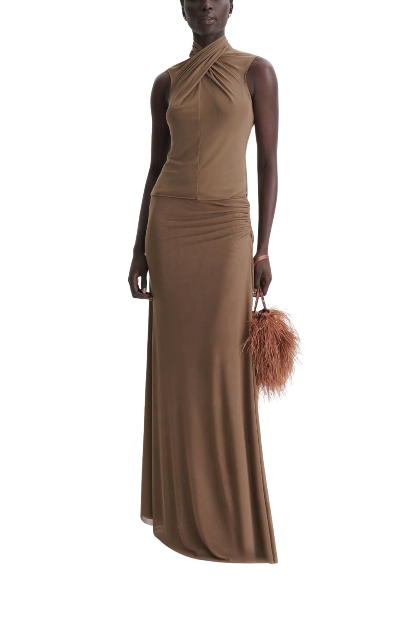 Scanlan Theodore Mesh Draped Skirt - Vermillion