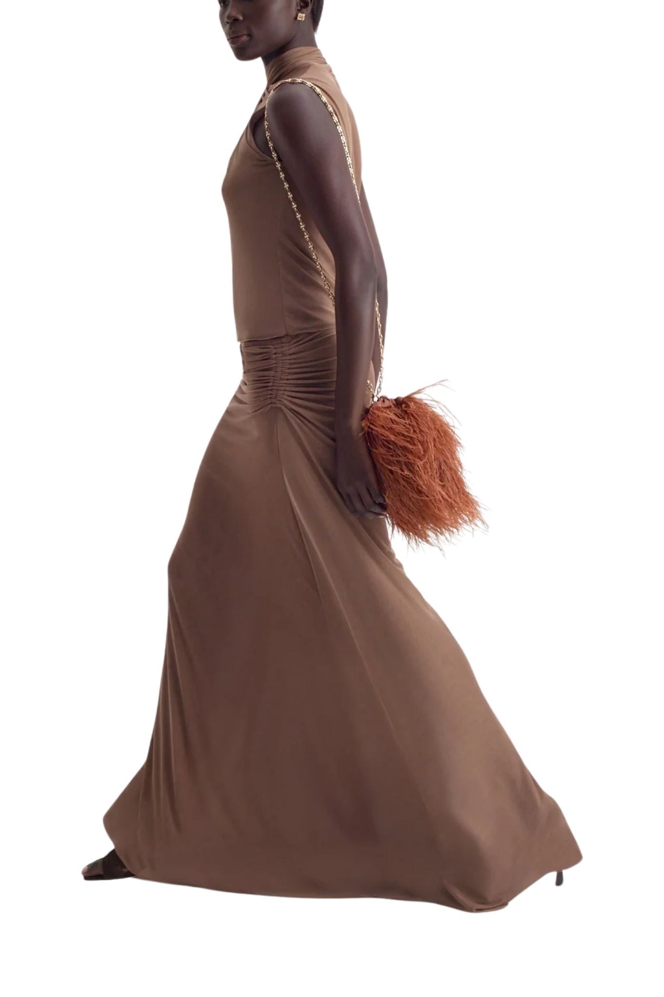 Scanlan Theodore Mesh Draped Skirt - Vermillion