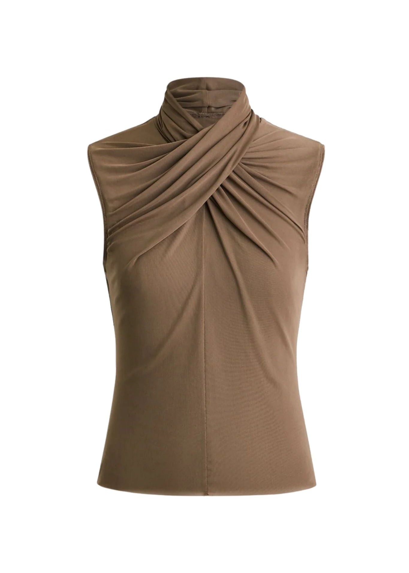 Scanlan Theodore Mesh Turban Sleeveless Top - Vermillion