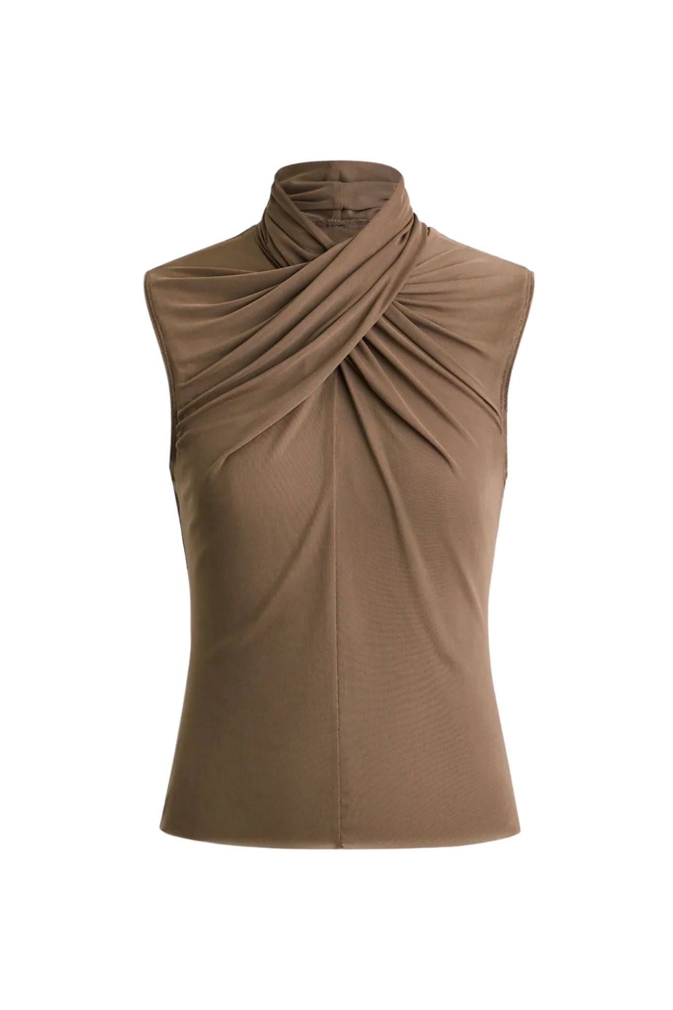 Scanlan Theodore Mesh Turban Sleeveless Top - Vermillion