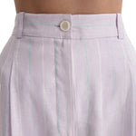 Scanlan Theodore Stripe Pleat Drape Trouser - Vermillion