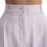 Scanlan Theodore Stripe Pleat Drape Trouser - Vermillion