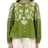 Sea Alina Lace Long Sleeve Shirt - Vermillion