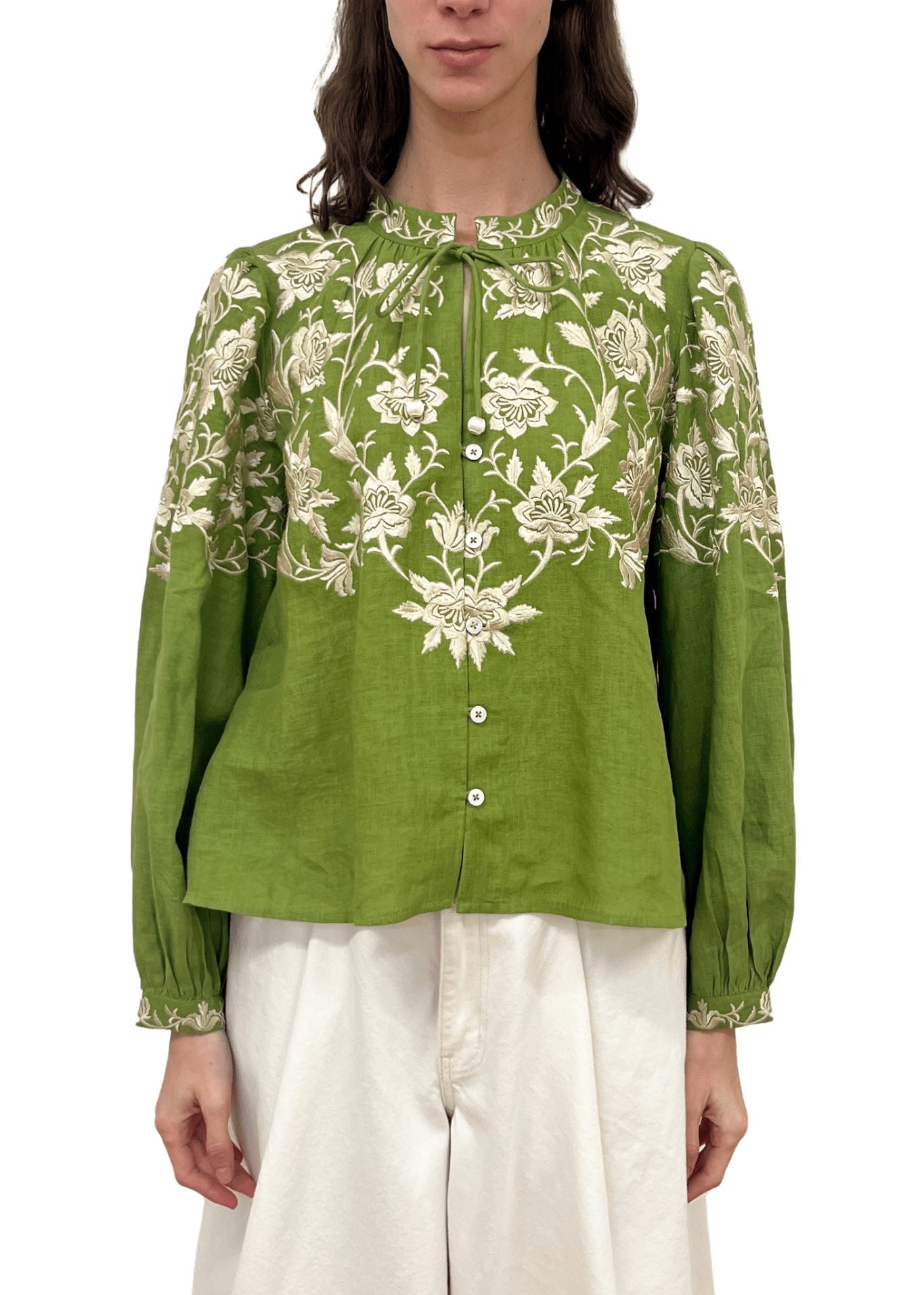 Sea Alina Lace Long Sleeve Shirt - Vermillion