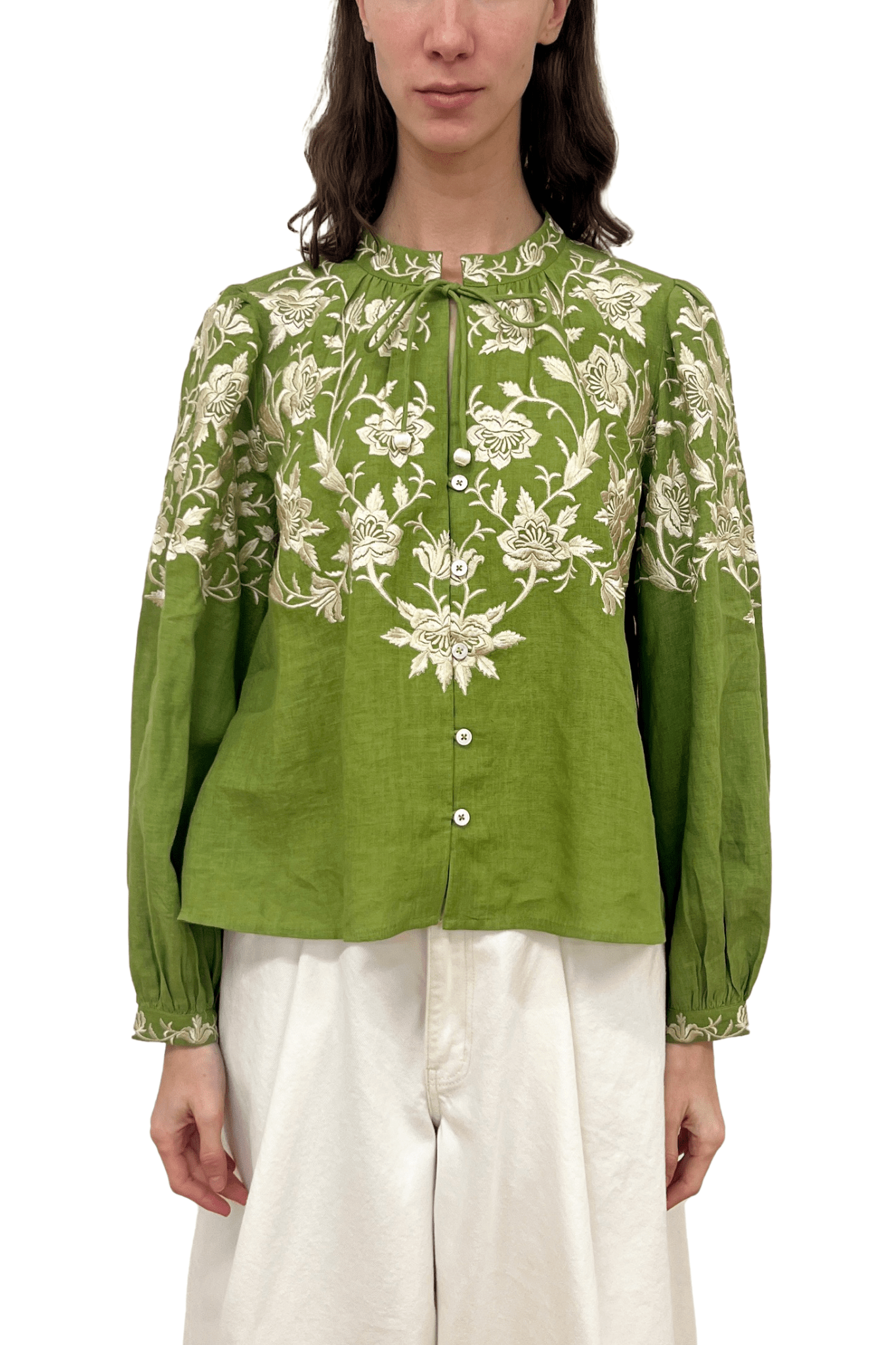 Sea Alina Lace Long Sleeve Shirt - Vermillion