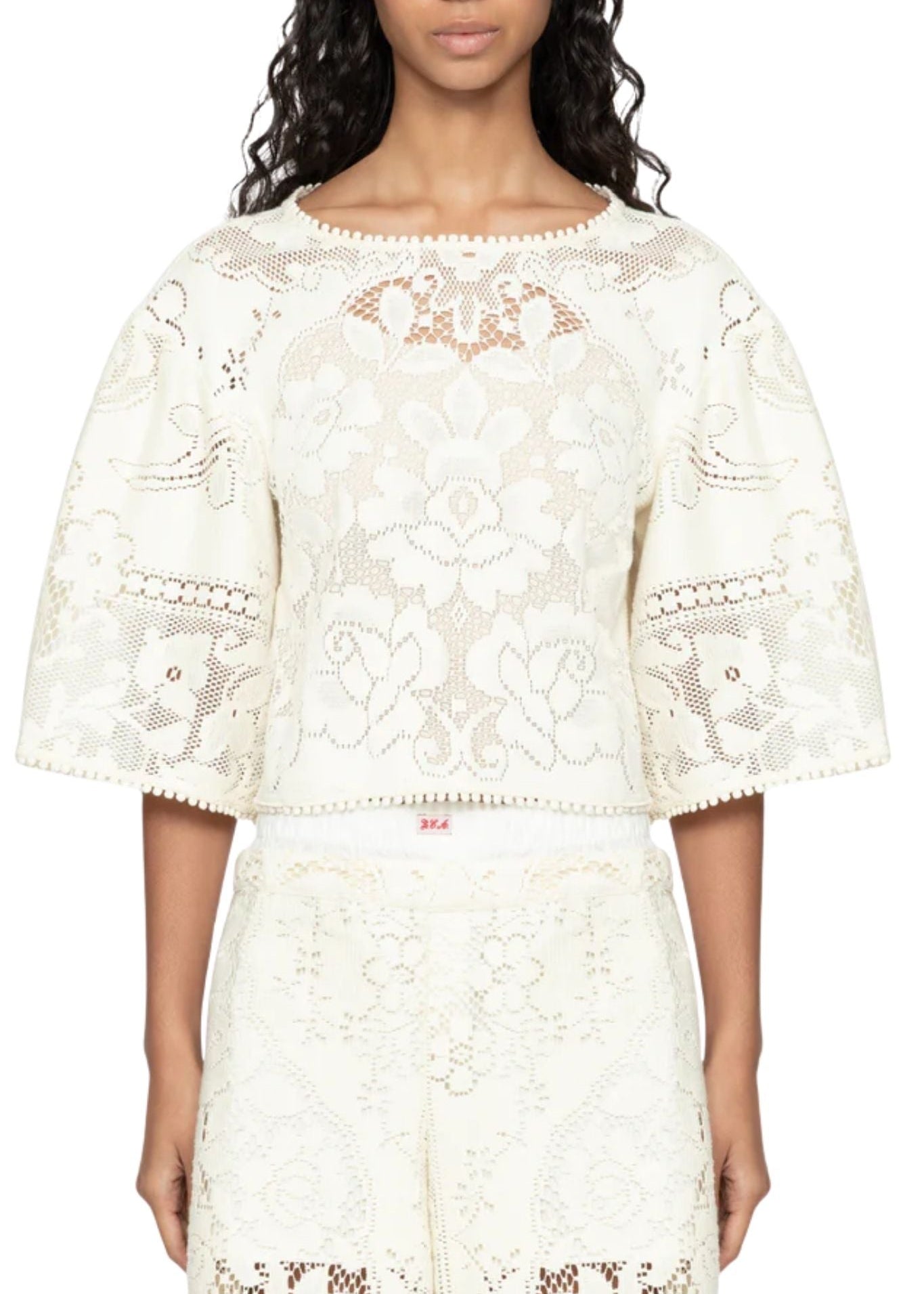 Sea Arianna Lace S/Slv Top - Vermillion