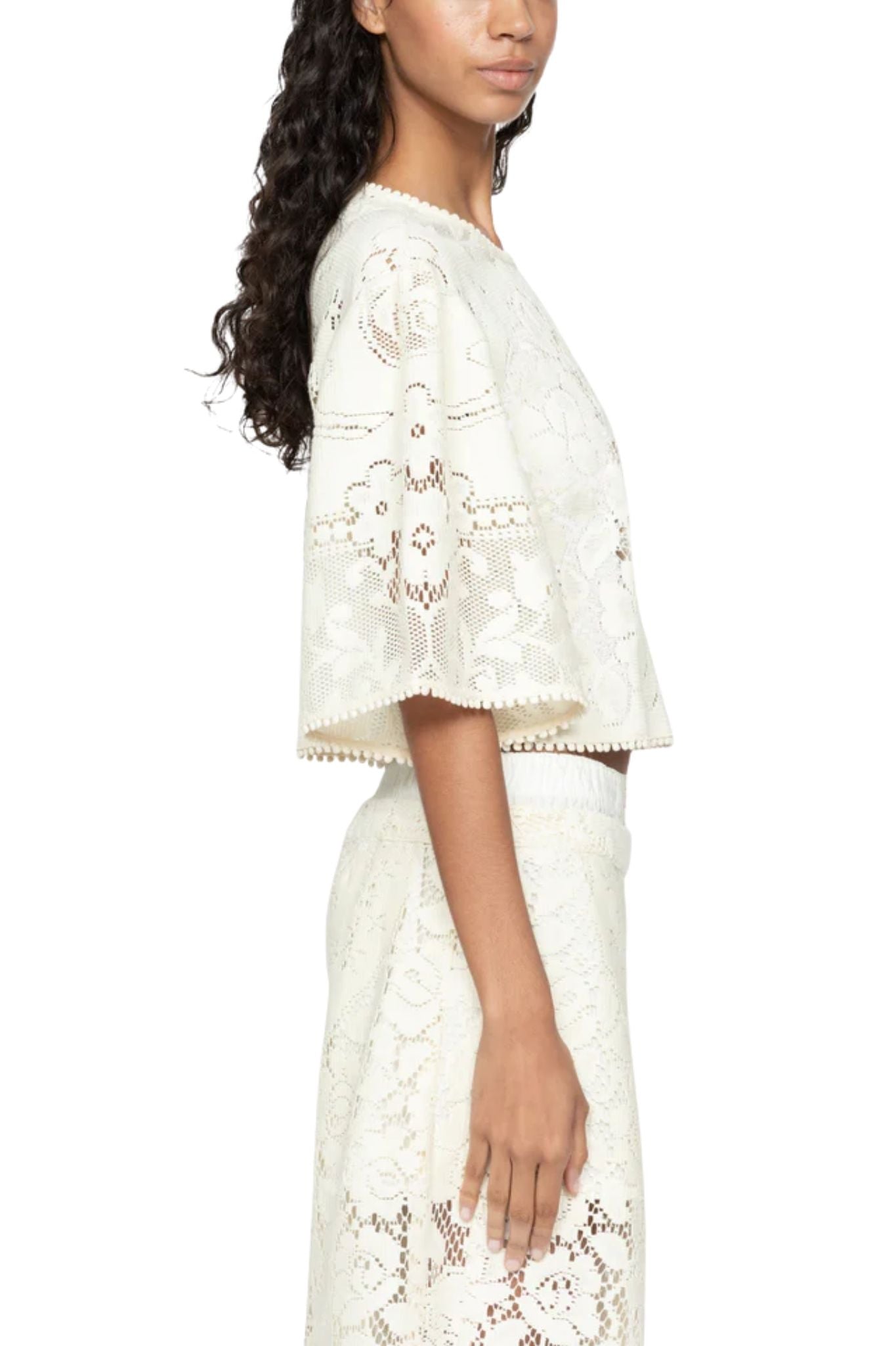 Sea Arianna Lace S/Slv Top - Vermillion