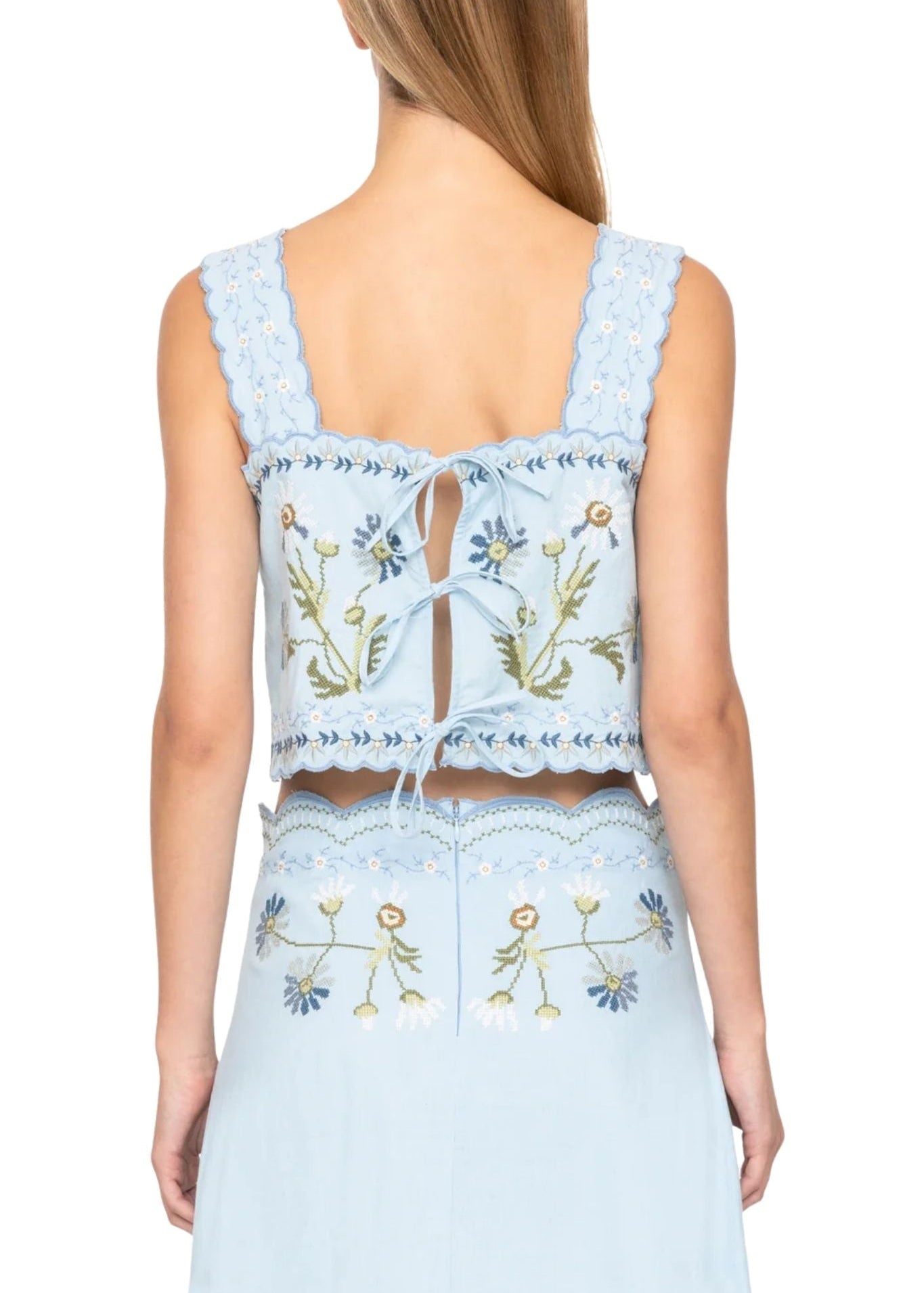 Sea Audra Embroidery Tank Top - Vermillion