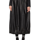 Sea Caitlin Leather Midi Skirt - Vermillion