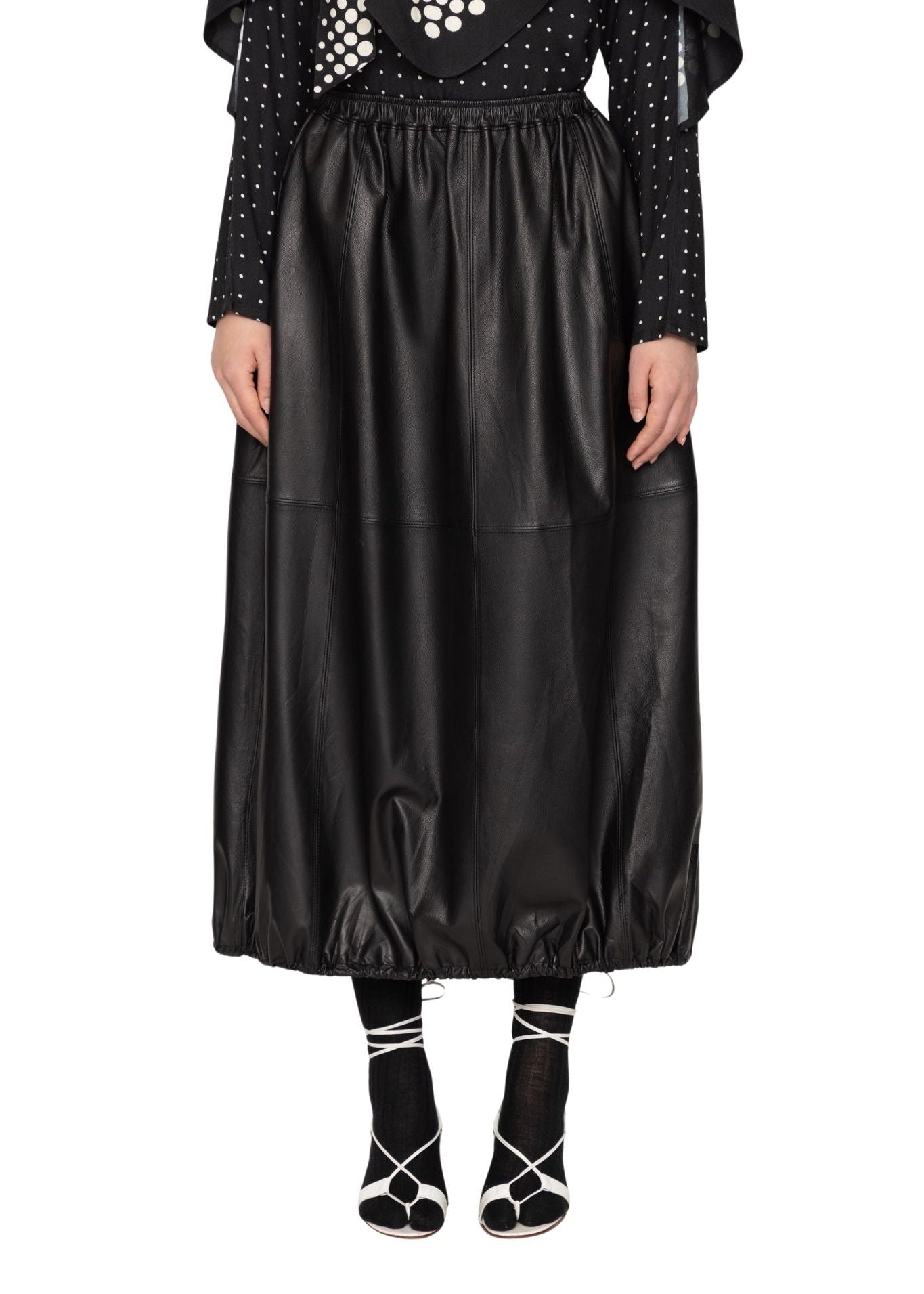 Sea Caitlin Leather Midi Skirt - Vermillion