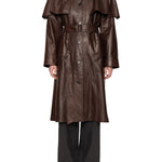 Sea Caitlin Leather Trench Coat - Vermillion