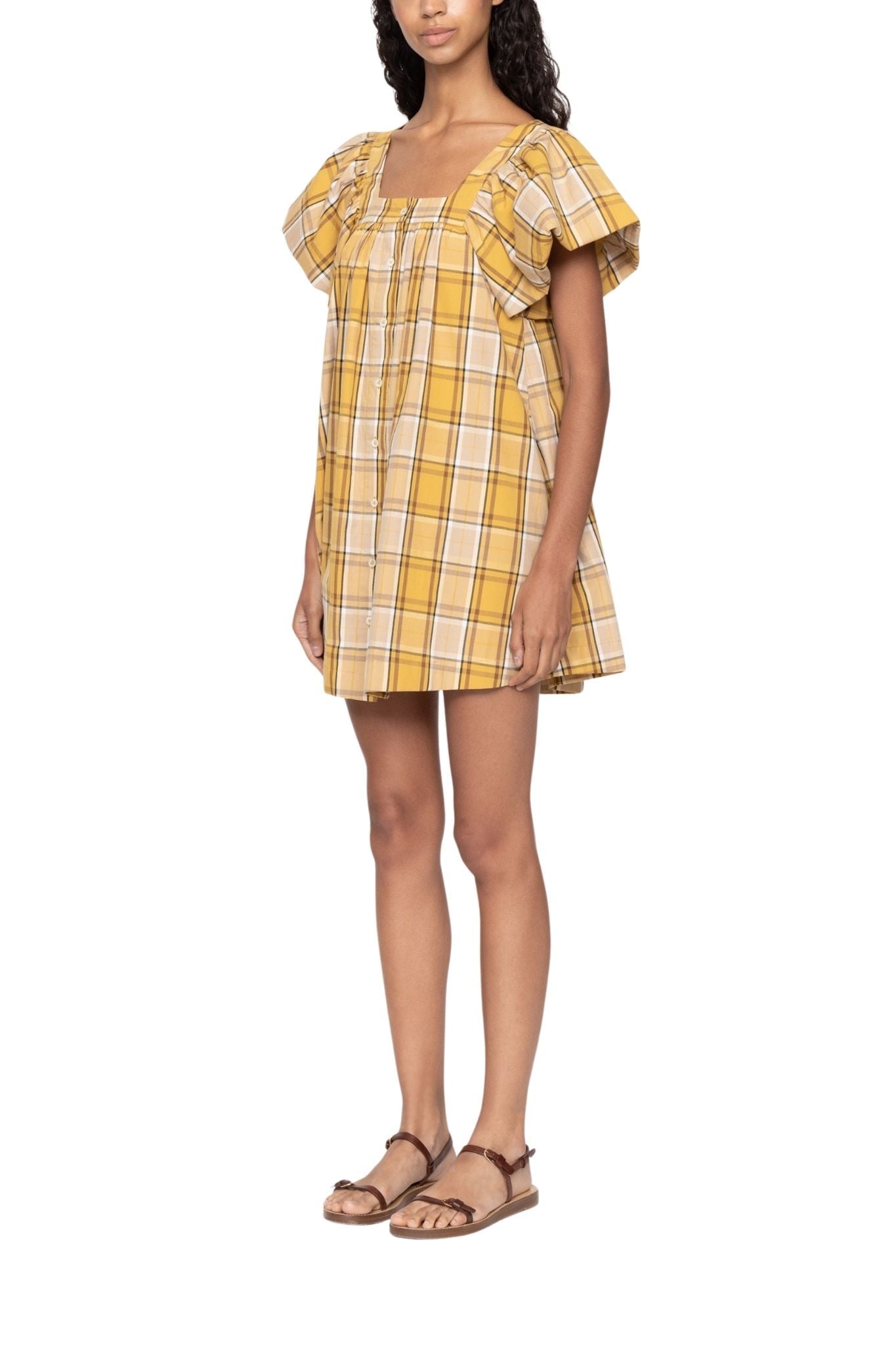 Sea Copeland Plaid Mini Dress - Vermillion