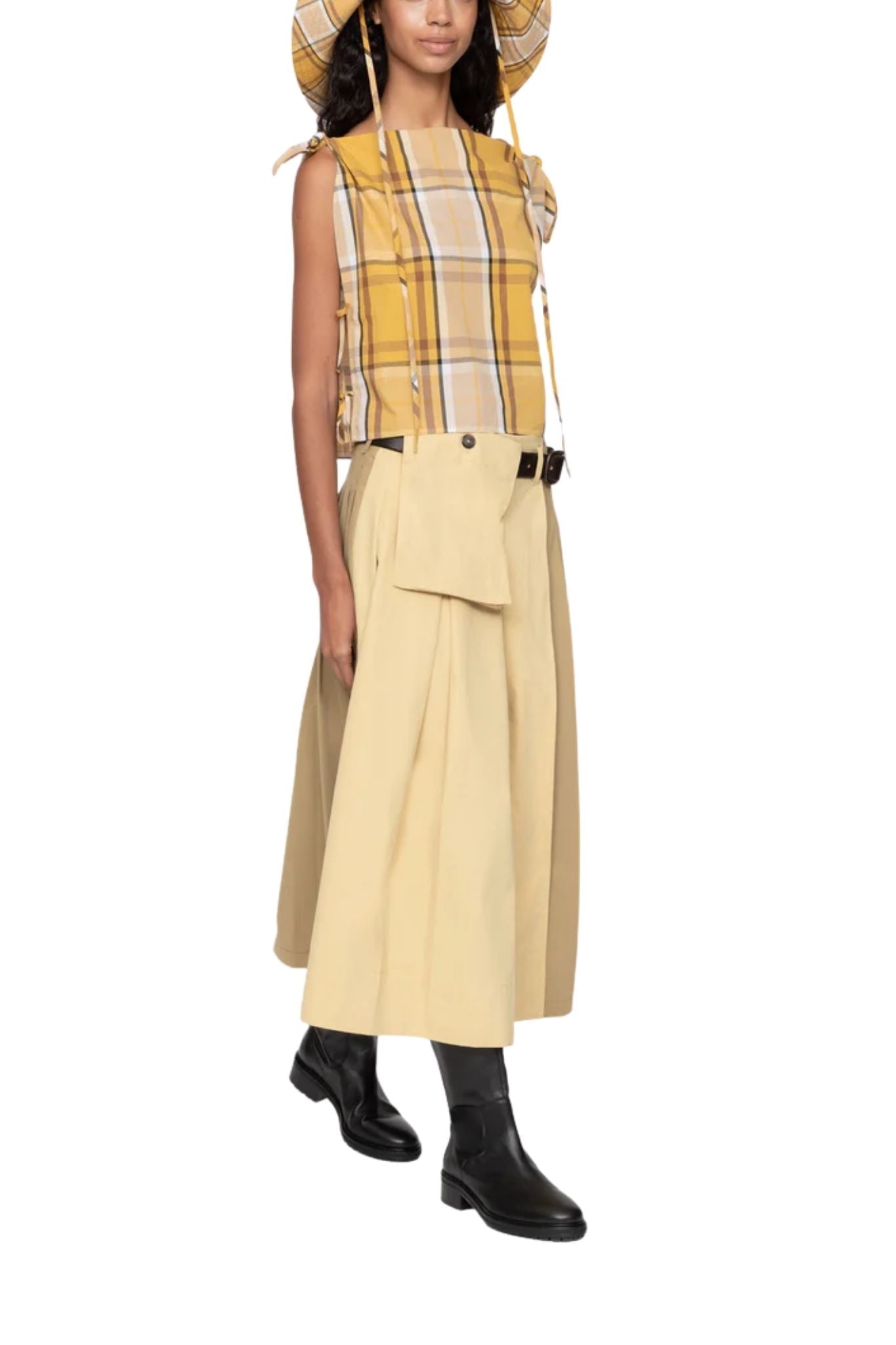 Sea Copeland Plaid Top - Vermillion