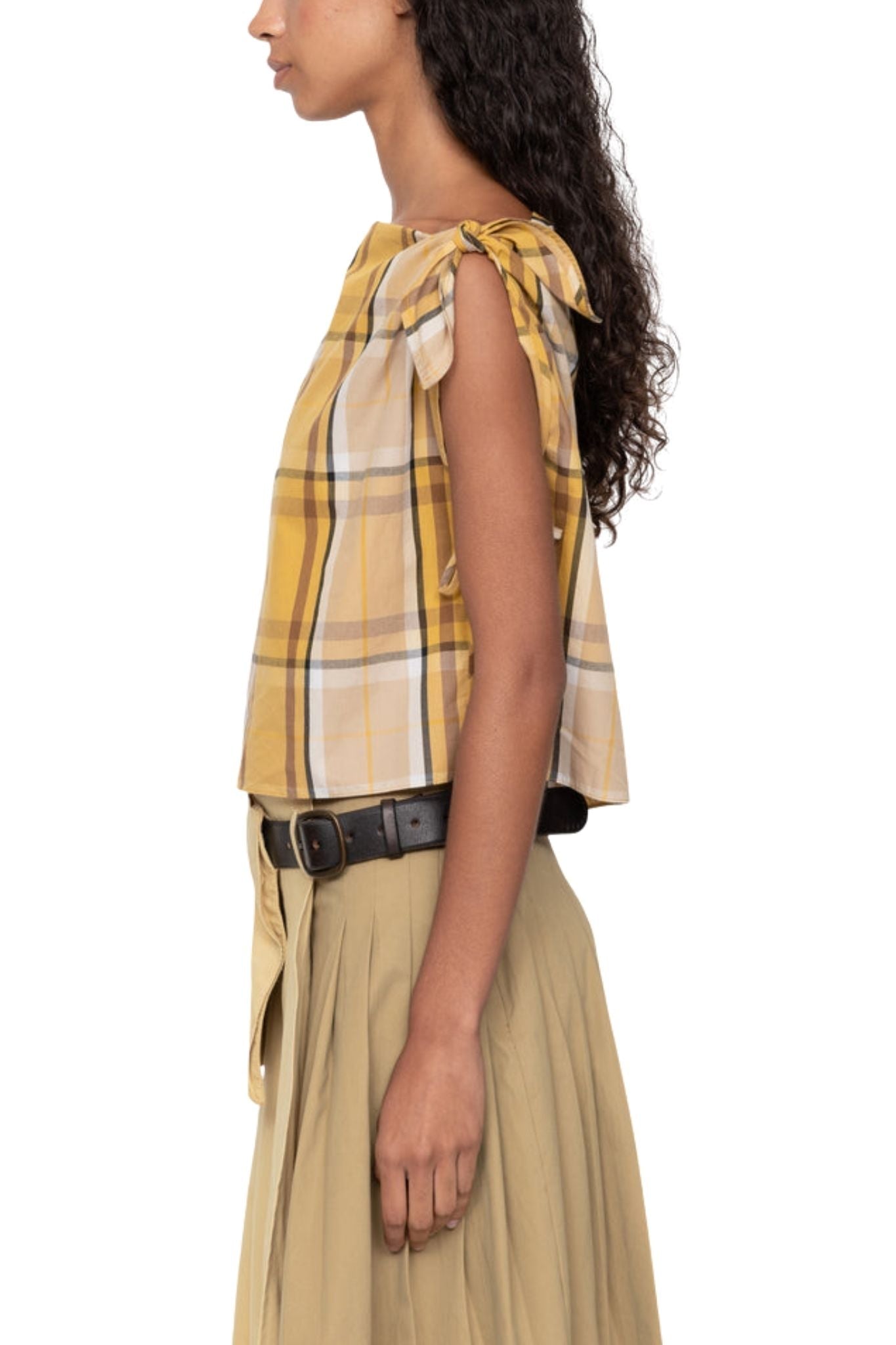 Sea Copeland Plaid Top - Vermillion