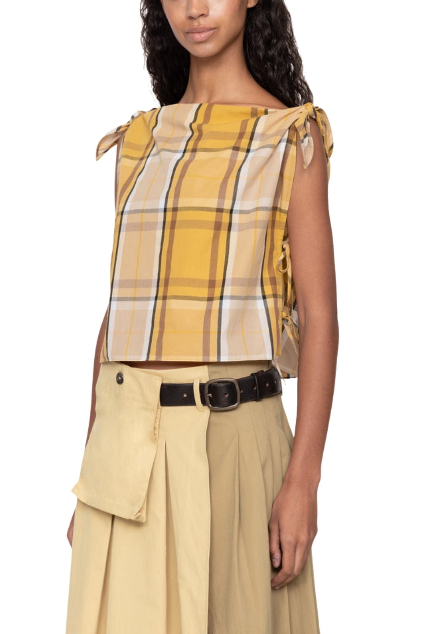 Sea Copeland Plaid Top - Vermillion