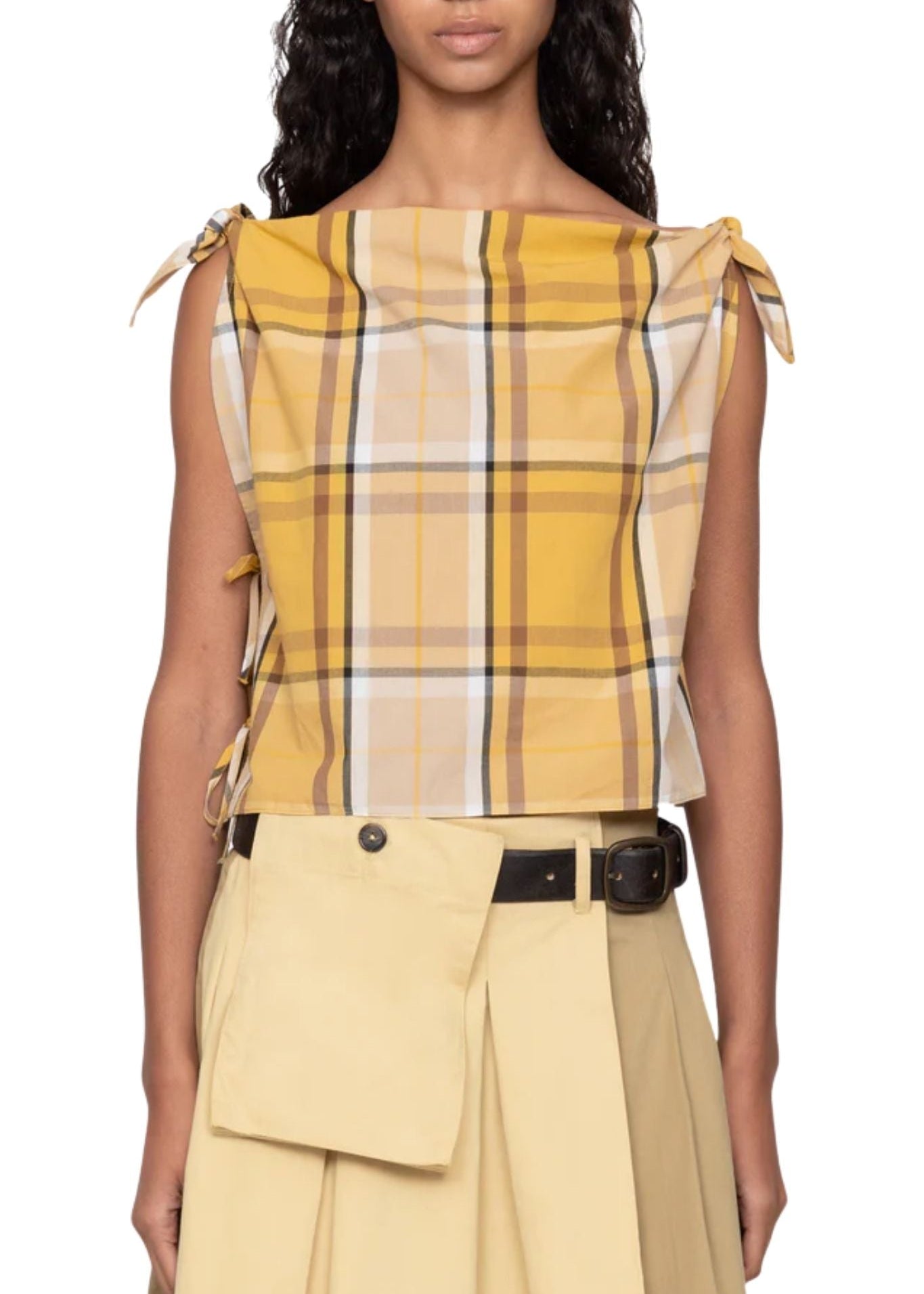 Sea Copeland Plaid Top - Vermillion