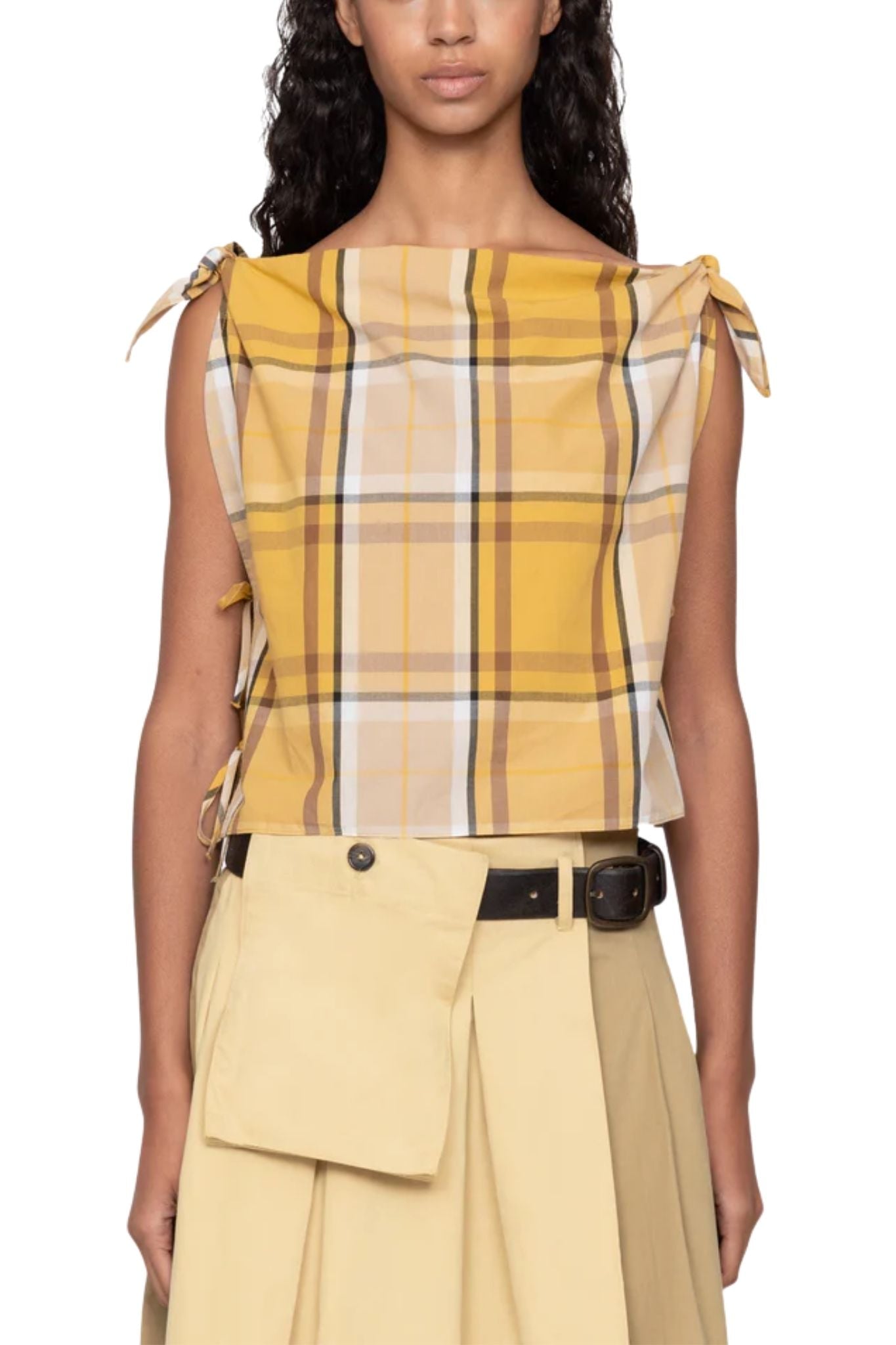Sea Copeland Plaid Top - Vermillion