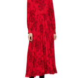 Sea Cornelia Print L/Slv Midi Dress - Vermillion