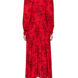 Sea Cornelia Print L/Slv Midi Dress - Vermillion