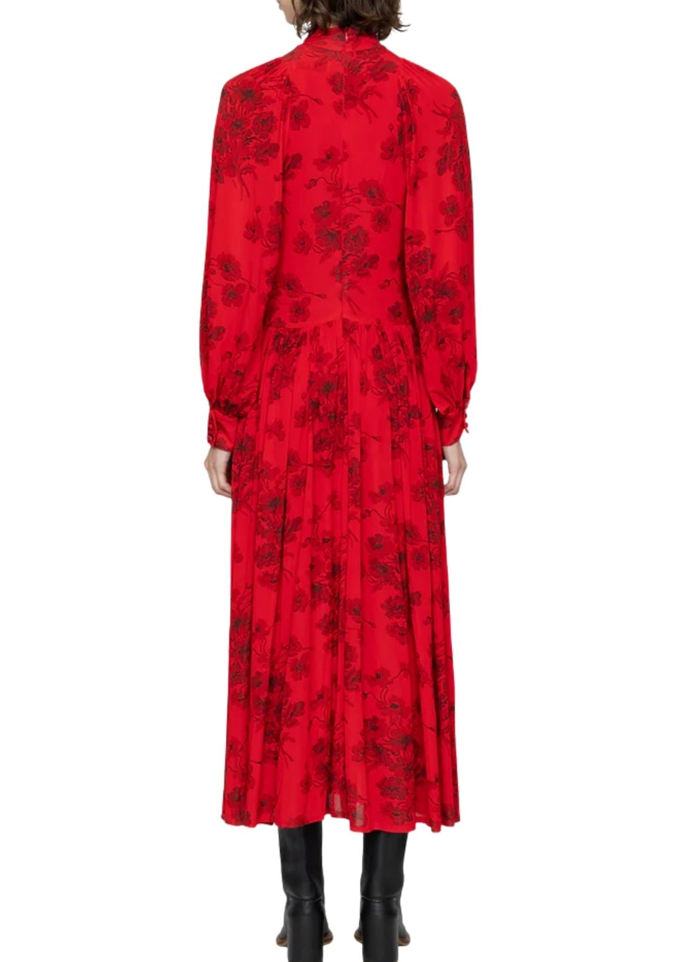 Sea Cornelia Print L/Slv Midi Dress - Vermillion