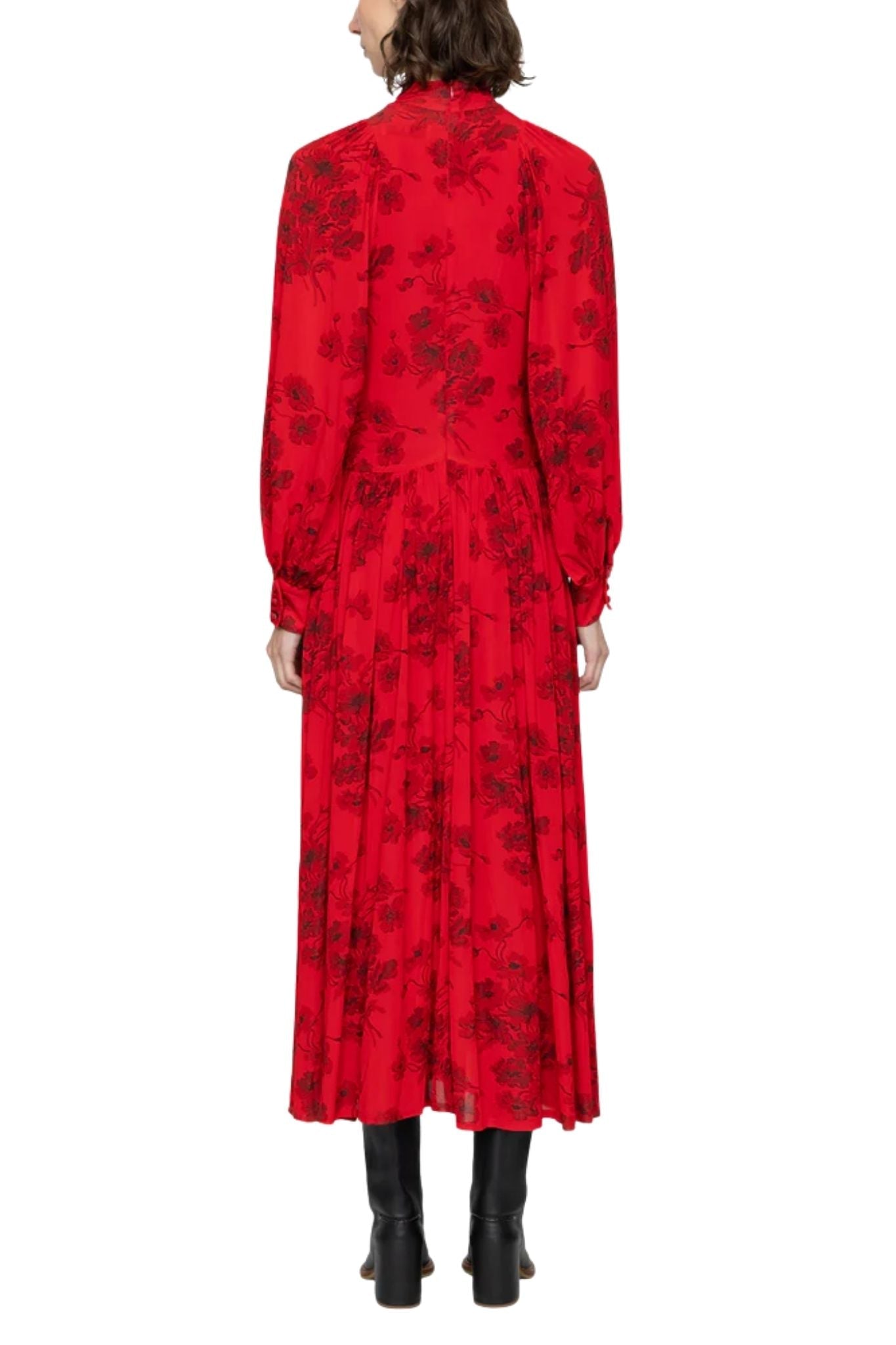 Sea Cornelia Print L/Slv Midi Dress - Vermillion