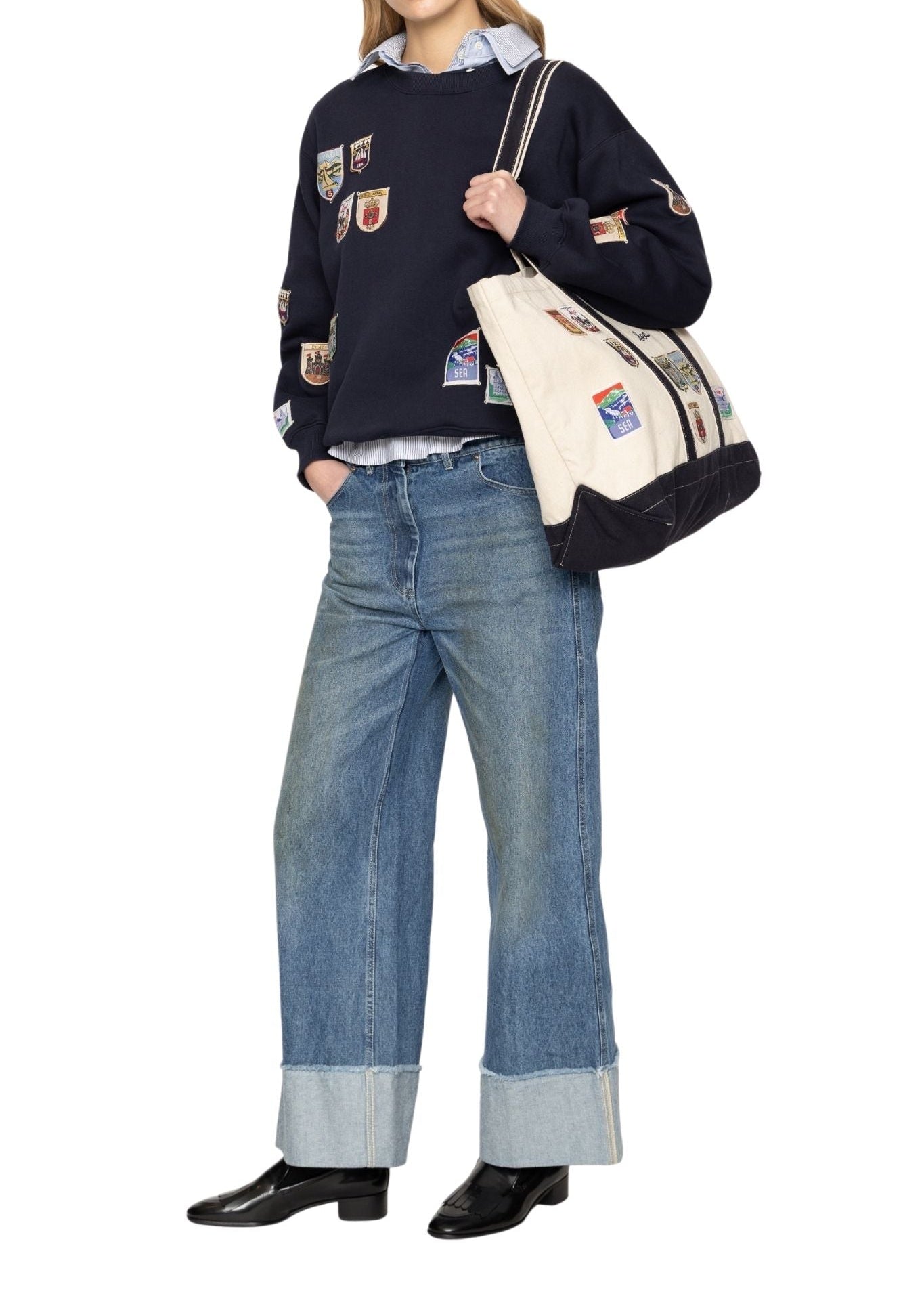 Sea Davis Patchwork Tote Bag - Vermillion
