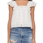 Sea Eliza Solid Flutter Sleeve Top - Vermillion