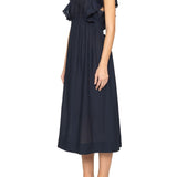 Sea Eliza Solid Sleeveless Midi Dress - Vermillion