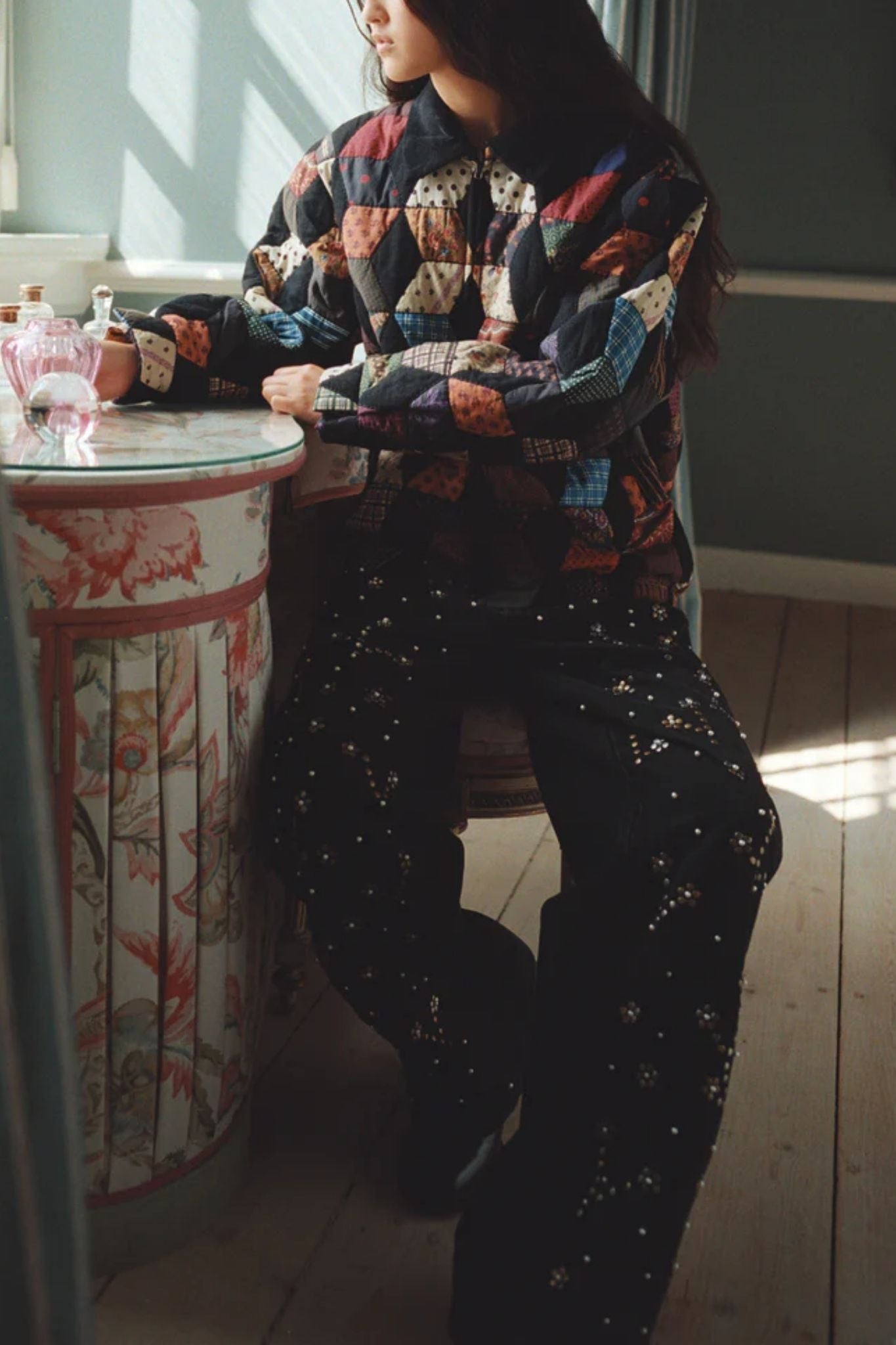 Sea Etta Denim Studded Jeans - Vermillion