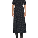 Sea Jeanne Polka Dot Print Ruched Midi Dress - Vermillion